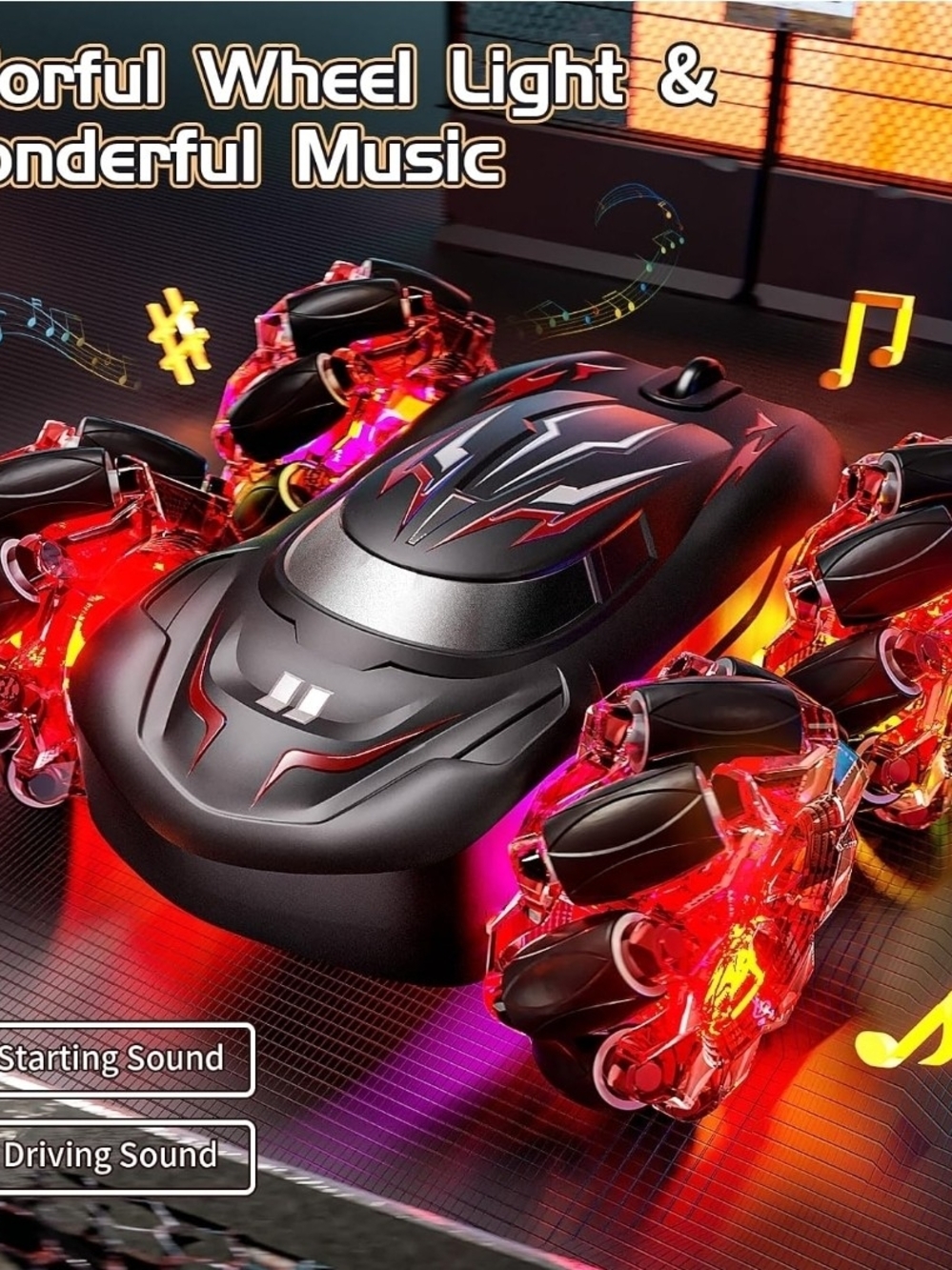 Uregoio Gesture Sensing RC Remote Control Stunt Car - Black & Red